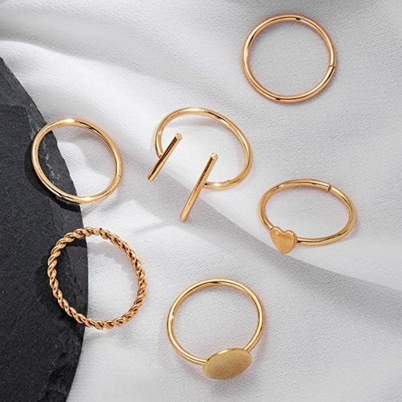 Women Butterfly Knuckle Rings Snake Rings Moon Star Rings Heart Stacking Rings - Picture 2 of 5